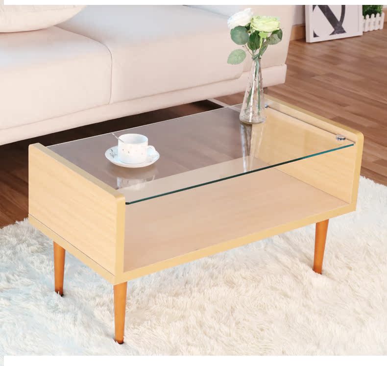Nhật Bản-phong cách nội thất bàn trà căn hộ nhỏ bảng TV cà phê phòng khách nhận chức năng sáng tạo hiện đại kính nhỏ tối giản - Bàn trà bàn sofa mặt đá