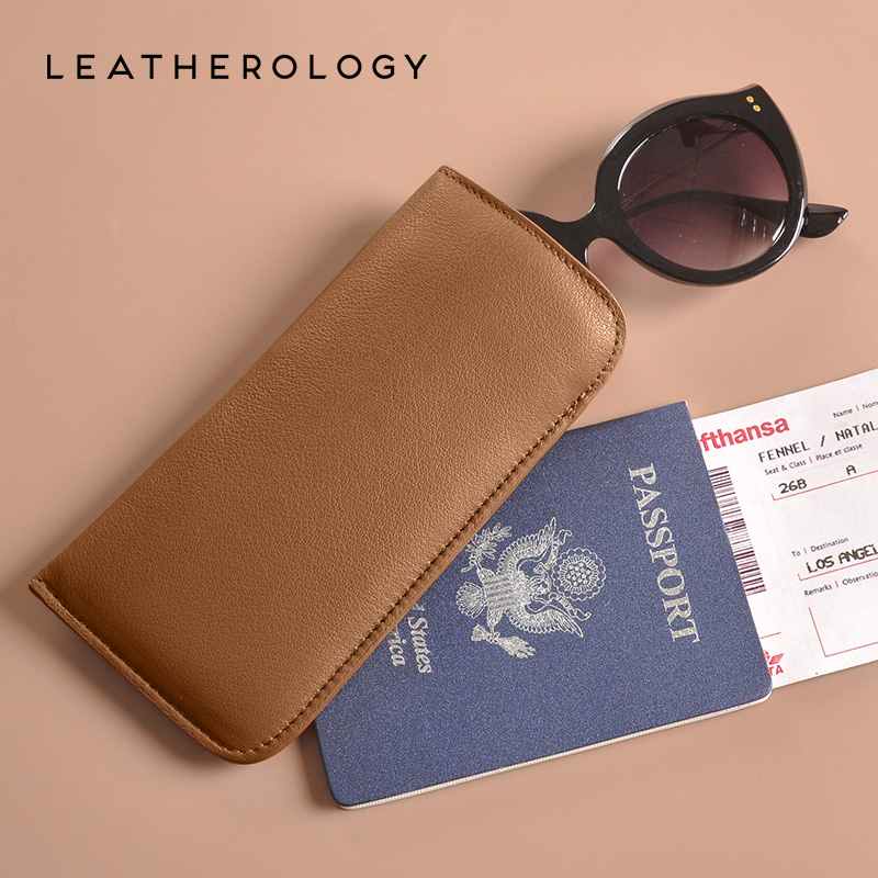 Leatherology genuine leather glasses bag minimalist glasses bag slim sunglasses accommodating bag portable small sunglasses bag