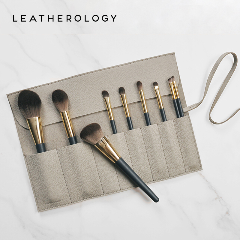 Genuine leather Makeup Brush Containing Bag Roll Bag Makeup Pen Bag Portable Brush With Makeup Bag Brush Cashier Bag Makeup Brush Bag