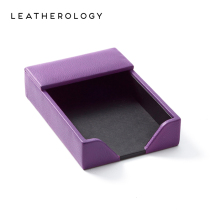 Leatherology leather sticky note book Sticky note paper Gift sticky note box Notepad Large capacity groove mouth to pick up paper
