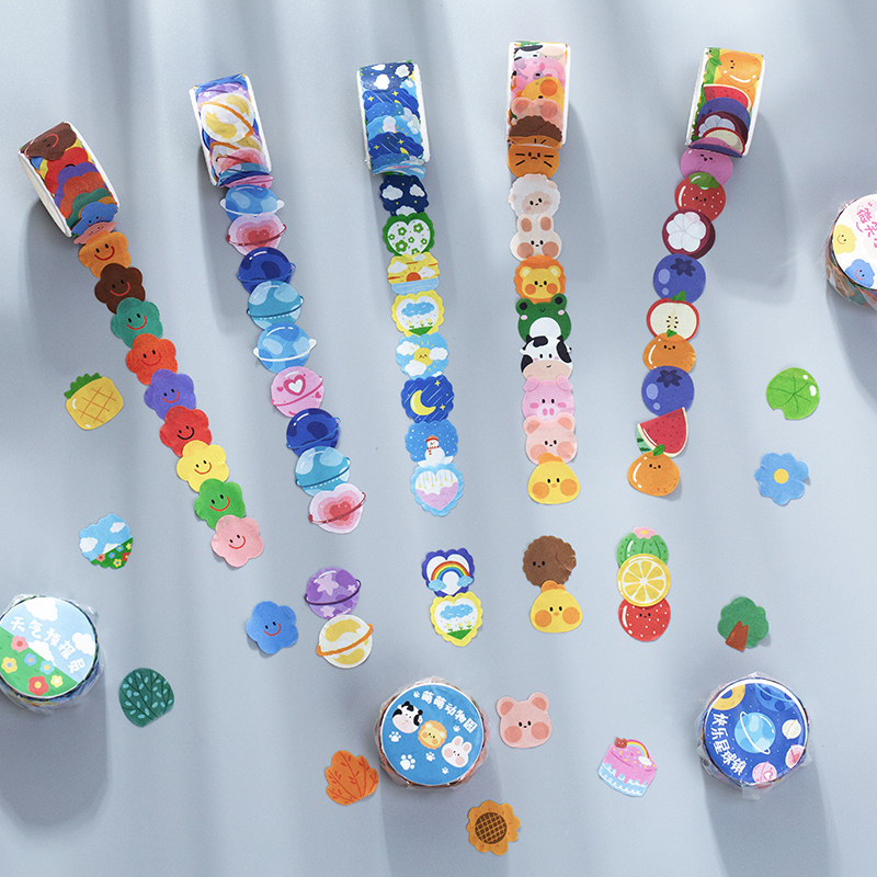 Cute tape stickers kindergarten graduation book growth manual archives DIY album stickers making decorative materials