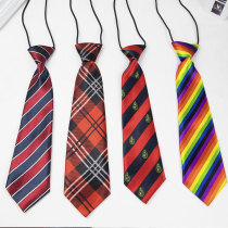 Boys tie Childrens Day childrens program performance accessories boys twill navy blue red pattern striped small tie
