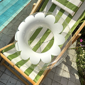 Korean Style Swimming Ring for Children and Adults, Transparent Flower Swimming Ring, Girls' Underarm Ring, ins Internet Celebrity Vacation Beach Swimming Ring