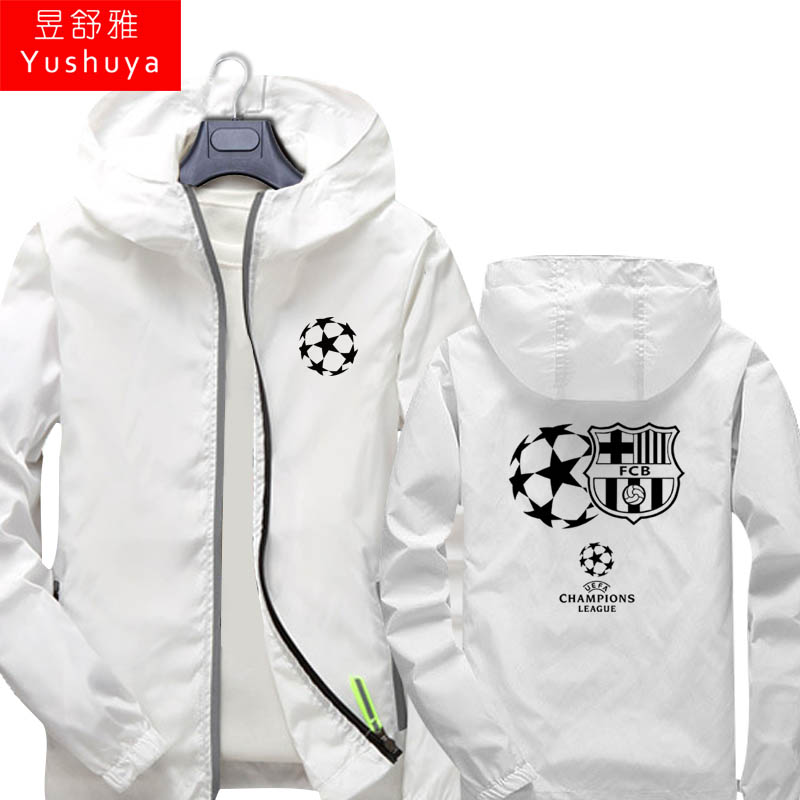 bóng đá Champions League Juventus Liverpool áo nịt áo khoác nam giới và người hâm mộ mỏng của phụ nữ wearhood áo khoác mõm quần áo áo khoác.