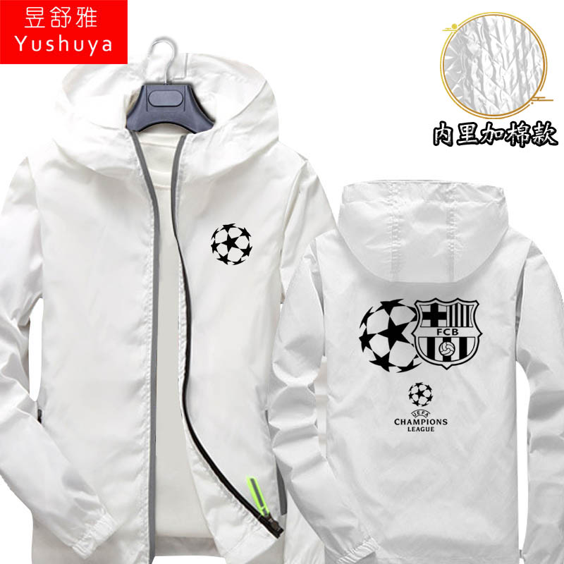 bóng đá Champions League Juventus Liverpool áo nịt áo khoác nam giới và người hâm mộ mỏng của phụ nữ wearhood áo khoác mõm quần áo áo khoác.