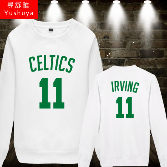 셀틱스 저지 Kyrie Irving Pierce 스웨트 셔츠 얇은 남자 학생 농구 운동복 긴 소매