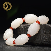  Xinjiang Hetian jade sheep fat jade bracelet for men and women natural jade blockbuster mens jade cicada bracelet