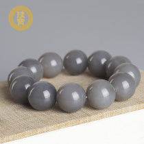 Guibao Xinjiang Hetian Jade Bracelet Mens tobacco gray beaded hand string female natural jade 18mm with certificate