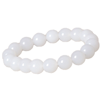 Guibao Hotan Jade Mutton Fat White Jade Single Circle Bracelet Mens 18mm Round Bead Jade Bracelet Diameter 10mm Womens