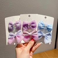 Сиреневый синий кролик с бантиком, с медвежатами, 3 пары