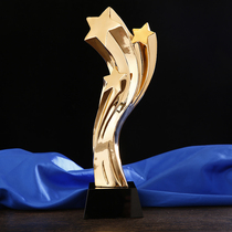 Trophy new resin gold-plated Star Trophy custom custom creative metal trophy glass crystal trophy