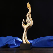 New champion trophy new resin crystal trophy custom production trophy creative medal Enterprise Annual Meeting award