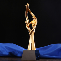 One heart new promotion high-end creative metal trophy custom resin gold-plated trophy factory direct lettering