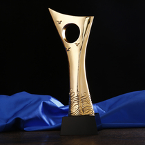 New resin trophy gold-plated high-grade crystal trophy custom prize creative metal trophy Crown Championship Trophy