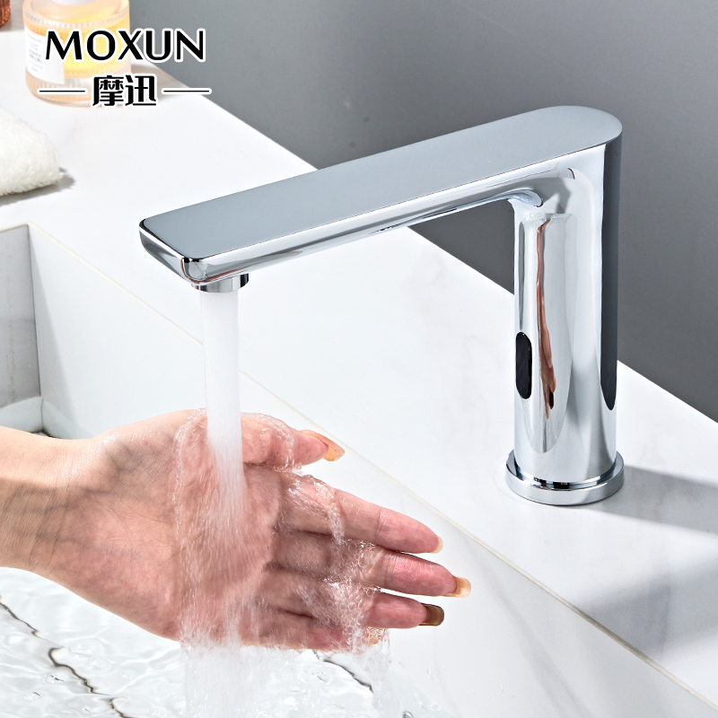 Extended Sensor Faucet, Fully Automatic Intelligent Single-Cold 304 Sensor-Type Hand Washing Infrared Hot and Cold Sensor Faucet