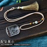 Подвеска, ремешок, плетеное изумрудное регулируемое ожерелье из шнура ручной работы из воскового агата с кисточками подходит для мужчин и женщин