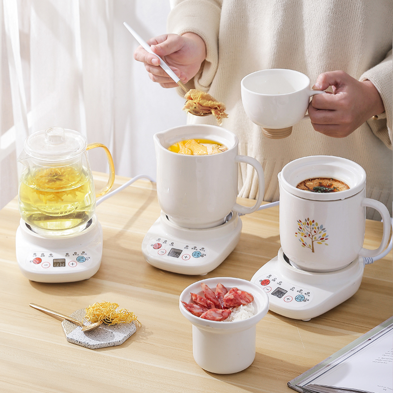 Pot Fu Wellness Cup Electric Saucepan Mini Small Electric Hot Cup Office Fully Automatic Cooking Porridge Milk Heating Water Cup 1 Person 2