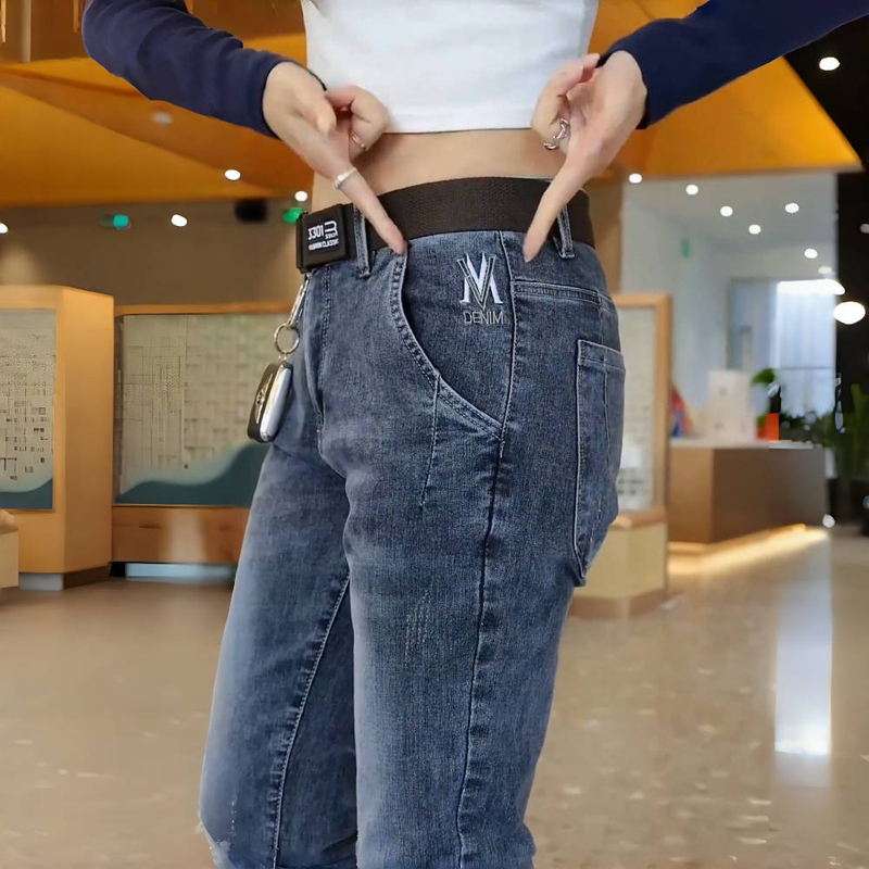 Men's Slim-Fit Skinny Jeans Trendy New Style from Guangzhou Xintang Town 2026 Spring/Autumn/Summer Casual Long Pants for Dad