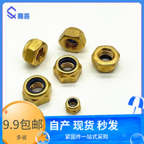 Brass nylon self-locking nut locking non-slip and anti-off with nylon lock washer nut M4 M5 M6 M8