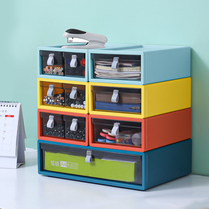 Desktop storage box drawer type office workstation file shelf desk bedside table stationery tidying small artifact