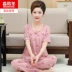 Mom mùa hè pyjama phụ nữ quần ngắn tay cotton mùa hè cho người trung niên và cao tuổi rộng rãi có thể mặc bên ngoài quần áo ở nhà cộng với kích thước - Cha mẹ và con