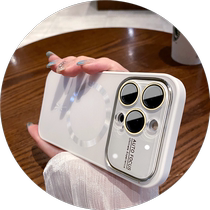 Suitable for Apple 14 promax mobile phone case new skin-feeling magnetic suction iPhone 14 with lens film 13 all-inclusive anti-fall 14 Pro simple silicone plus high-end sense for men and women 12 super