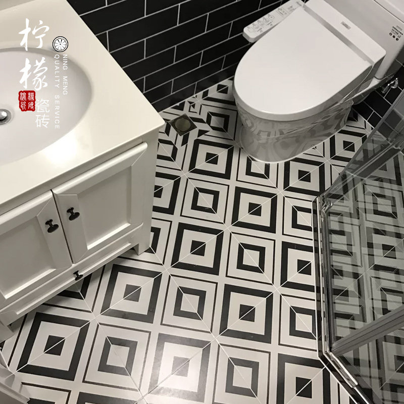 Nordic flower brick 300x300 kitchen minimalist black and white floor tile Makeup Room Non-slip Tile Balcony Wall Brick Small Flower Brick