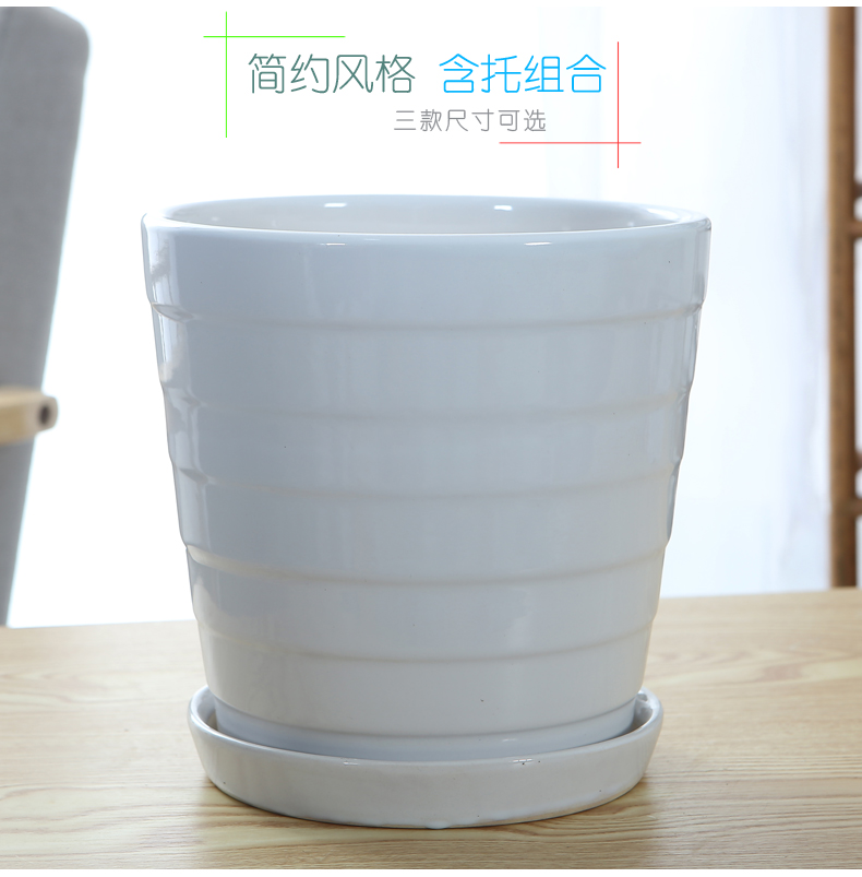 Qian colorful ceramics flowerpots contracted other desktop breathable flowerpot with white ceramic tray was special offer a clearance package of mail