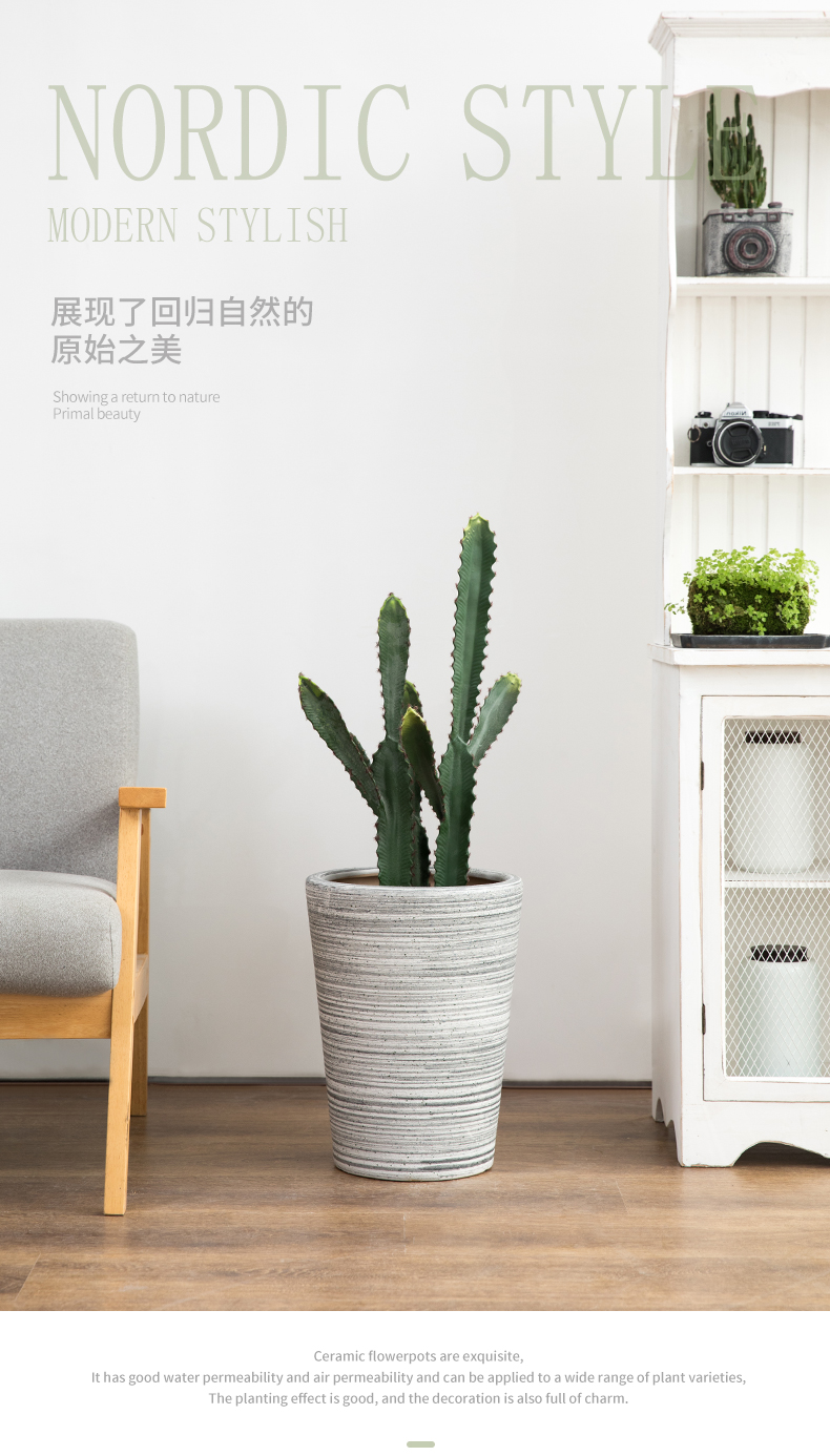 Ceramic sand flowerpot oversized northern wind mill large ground indoor and is suing green plant rich tree flower pot contracted a clearance