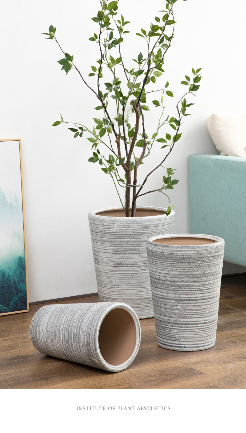 Ceramic sand flowerpot oversized northern wind mill large ground indoor and is suing green plant rich tree flower pot contracted a clearance