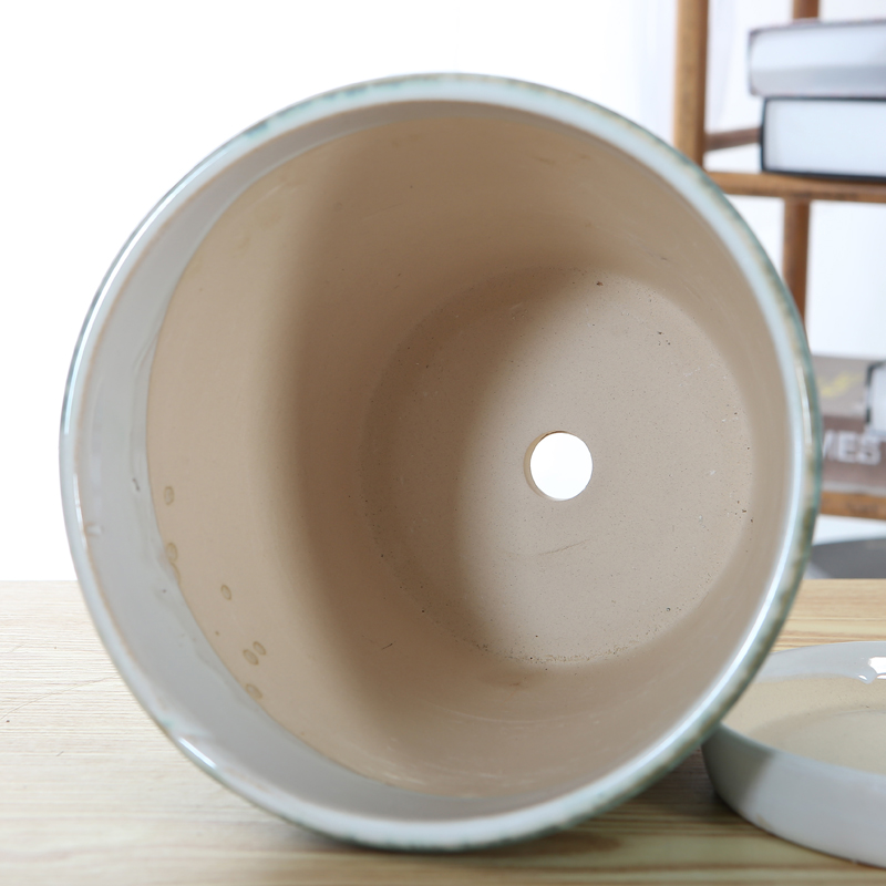 Qian colorful ceramics flowerpots contracted other desktop breathable flowerpot with white ceramic tray was special offer a clearance package of mail