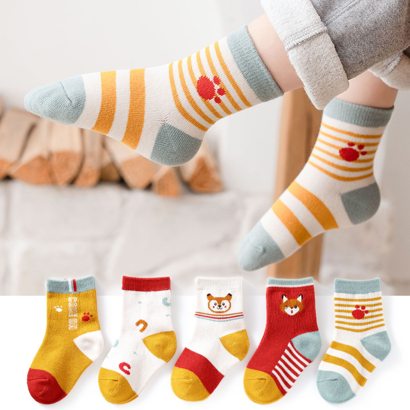 Children socks pure cotton spring autumn style boys girls CUHK boys fall winter middle cylinder socks thick baby baby cotton socks