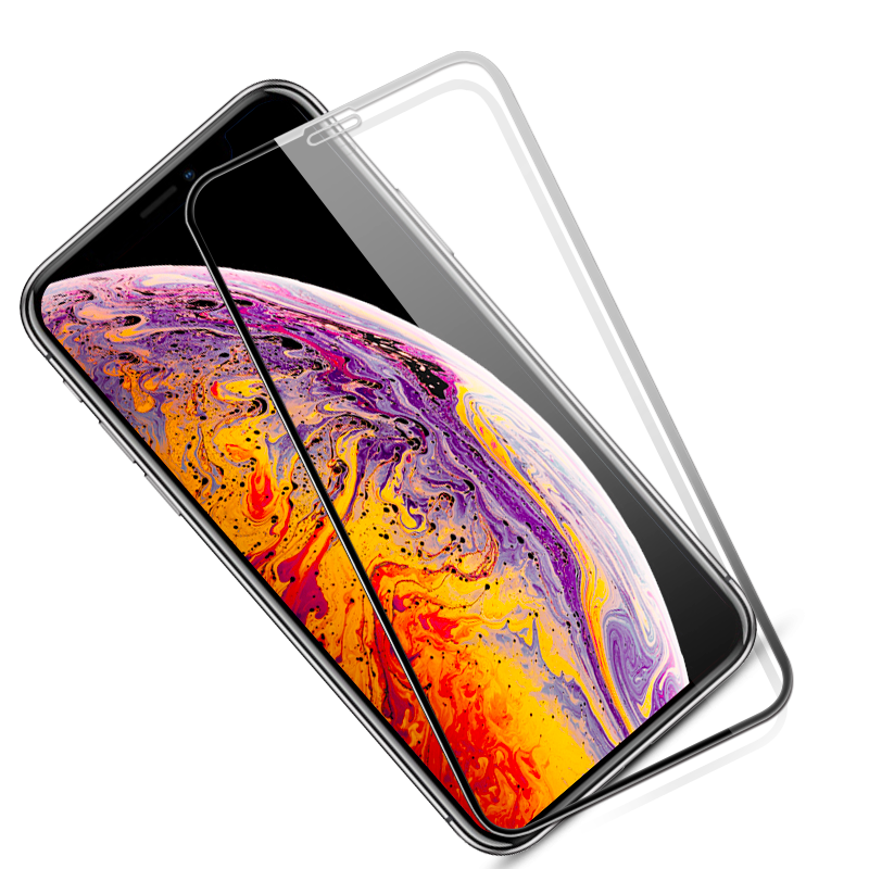 苹果XR钢化膜iPhoneXR手机全屏覆盖全包边贴膜ihone XSmax无白边iPhone678Plus钢化玻璃手机屏幕保护贴膜
