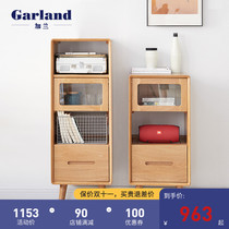 Garland solid wood TV side cabinet glass display cabinet Nordic modern simple storage cabinet sub living room entrance