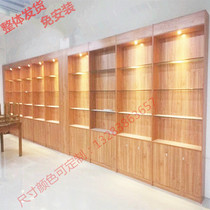 Wooden tobacco and alcohol display cabinet tea shop tea display cabinet liquor wine cabinet famous tobacco and wine display cabinet glass container