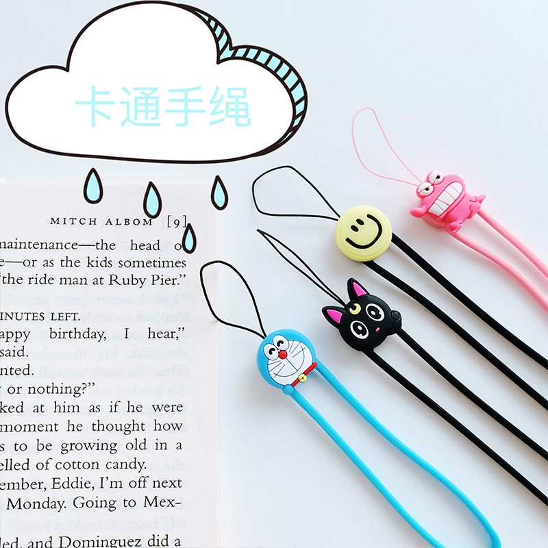 Mobile Phone Lanyard Silicone Cartoon Rope Hanging Hand U Disk USB Flash Drive Key Pendant Pendant Short Wrist Anti-lost Net Red Creative Cute Women and Men Applicable Apple Pendant Sling Anti-theft Chain Mobile Phone Lanyard
