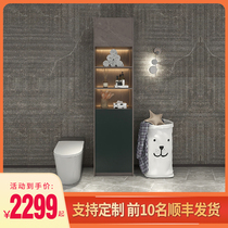 Smale bathroom cabinet combination Multi-layer solid wood paint-free board Light luxury storage cabinet Storage cabinet moisture-proof sunscreen can be customized