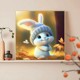 ກາຕູນເພັດສີ 2024 ໃຫມ່ຂອງເດັກນ້ອຍ Handmade 5diy Diamond Stickers Rabbit Bedroom Animal Cross Stitch 2024