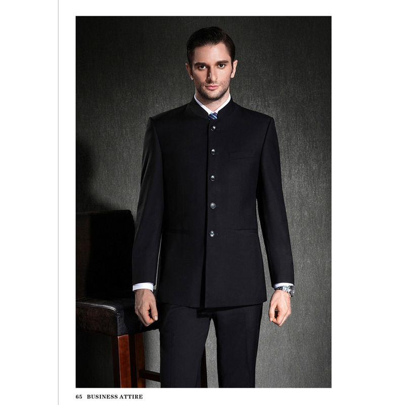 Shanghai Men's Zhongshan Suit Jacket with Stand Collar, Youth Suit, Casual Business Wedding Attire, Interview Casual Workwear