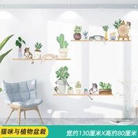 8 кошек и горшков растений