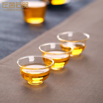  Glass small teacup 6 small mini transparent heat-resistant cup Household tea cup Japanese Kung Fu tea tea set