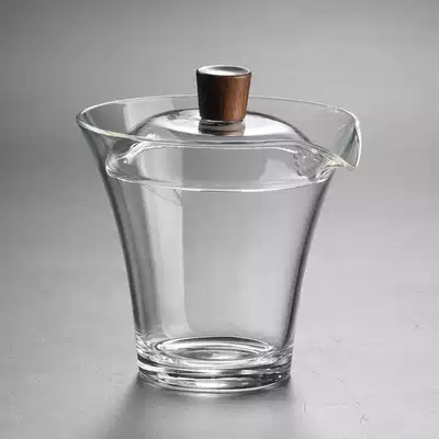 Glass lid Bowl single with filter three tea bowl not Hot Hand Heat-resistant transparent small green tea cup kung fu tea set