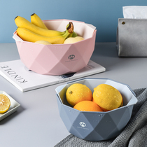 Nordic plastic drain washing basket fruit Basin storage Net red ins creative personality fashion living room household fruit plate