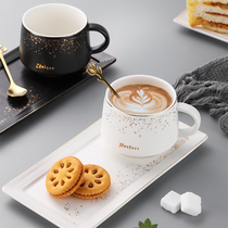 Nordic home coffee cup saucer set Small Luxury Exquisite ceramic couple Cup English afternoon tea cup with spoon