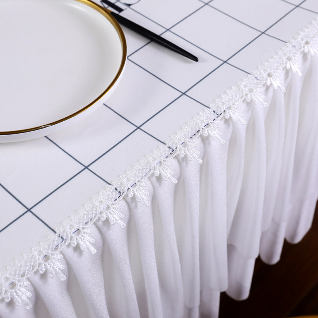 Tablecloth Nordic light luxury ອິນເຕີເນັດສະເຫຼີມສະຫຼອງ lace ຕາຕະລາງກາເຟສີ່ຫລ່ຽມຫ້ອງນັ່ງຫຼິ້ນຕາຕະລາງກາເຟປົກຫຸ້ມຂອງ fabric dining table mat high-end