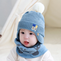 Baby hat autumn and winter 0-3 years old male and female baby warm wool hat Childrens ear protection knitted cotton super cute winter