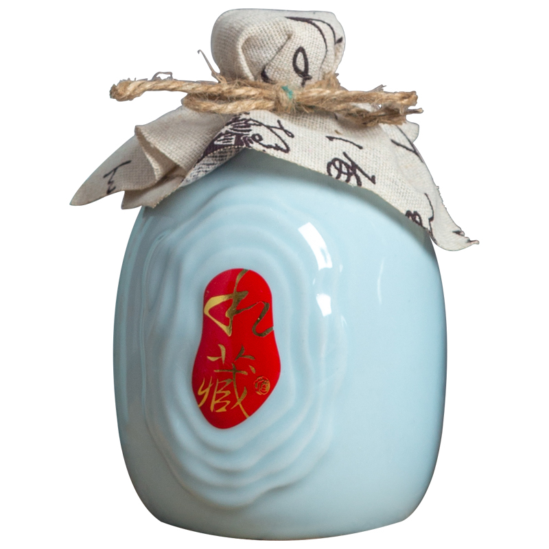 Jingdezhen ceramic bottle 1 catty the an empty bottle with creative gift boxes of household archaize hip flask sealed the empty jar