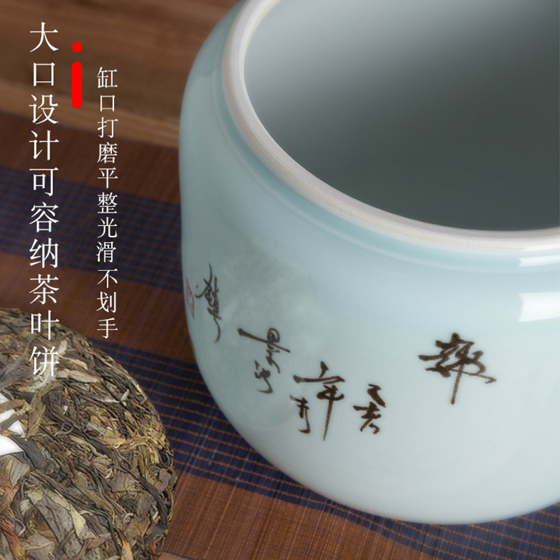 Jingdezhen ceramic barrel with cover rice box 10 kg20 jin to rice storage/household insect seal moisture meters