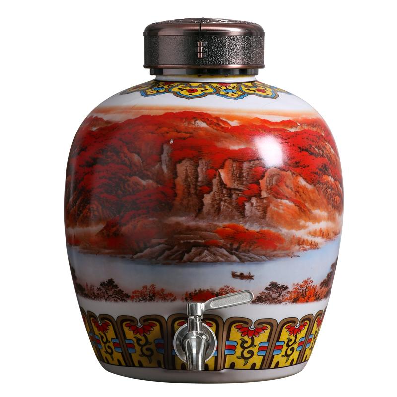Jingdezhen domestic jar jar of ceramic terms it sealed with leading wine bottle 10 jins 20 jins