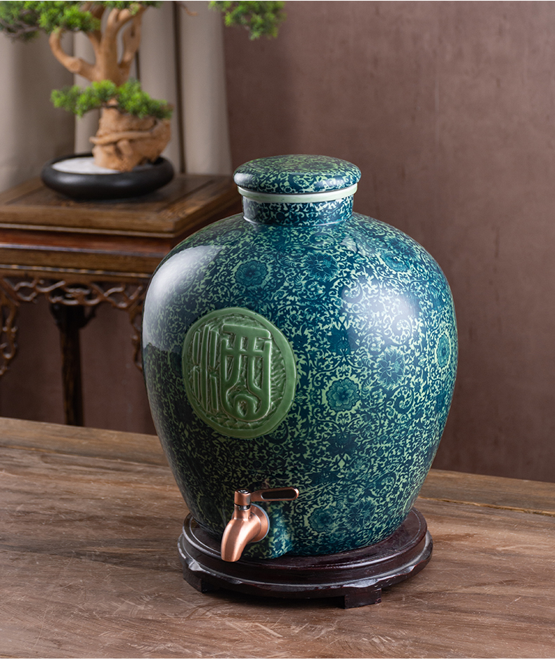 Jingdezhen ceramic jars with leading 10 jins 20 jins 30 jins 50 kg archaize jugs home seal terms bottle